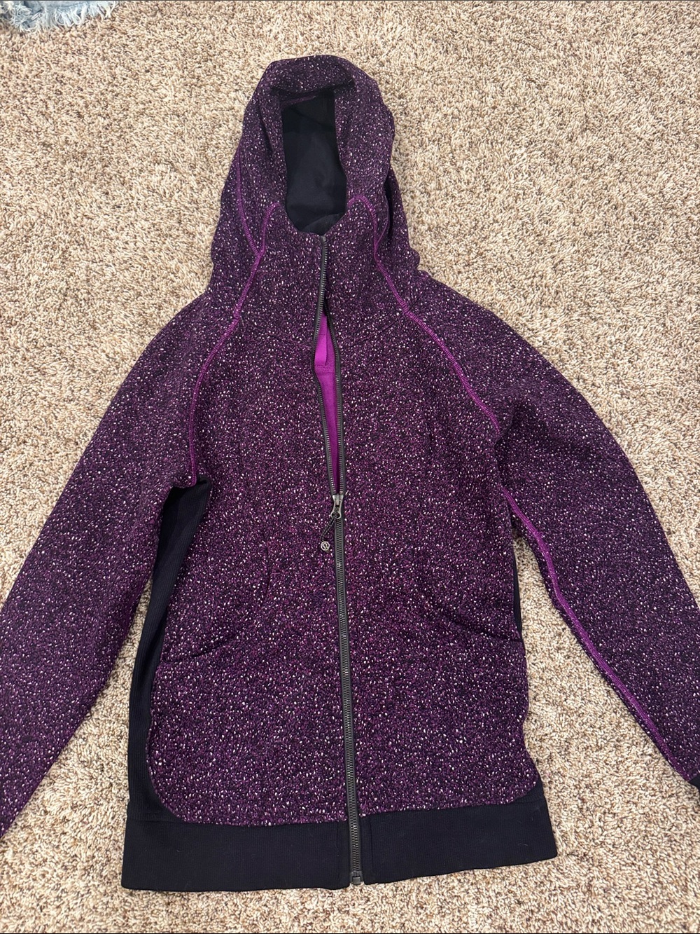Lululemon Sparkle Purple Hooded Zip-Up Jacket